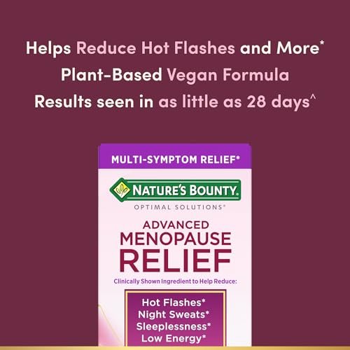 Nature’s Bounty Optimal Solutions Advanced Menopause Relief – Sibirischer Rhabarber, Wechseljahre Unterstützung, Hormonfrei, 30 Tabletten