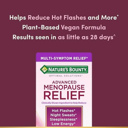 Nature’s Bounty Optimal Solutions Advanced Menopause Relief – Sibirischer Rhabarber, Wechseljahre Unterstützung, Hormonfrei, 30 Tabletten