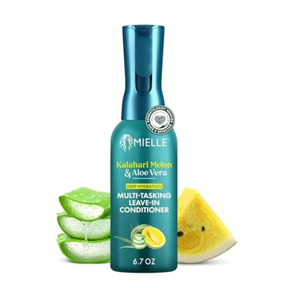 Mielle Organics Kalahari Melone & Aloe Vera Multi-Tasking Leave-In Conditioner Spray – 3-in-1 Haar-Entwirrer, Locken-Auffrischer & Feuchtigkeitsspender für trockenes, lockiges & strukturiertes Haar, 200 ml