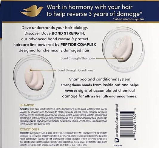 Dove Damage Therapy Bond Strength Shampoo & Conditioner Set, 2er-Pack / 40 oz. – Pflege für geschädigtes Haar