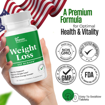 Fatburner für Frauen und Männer – Appetitzügler & Thermo-Booster mit Grüntee, Garcinia Cambogia & Chrom – 30-Tage-Vorrat, Dr Vitamin