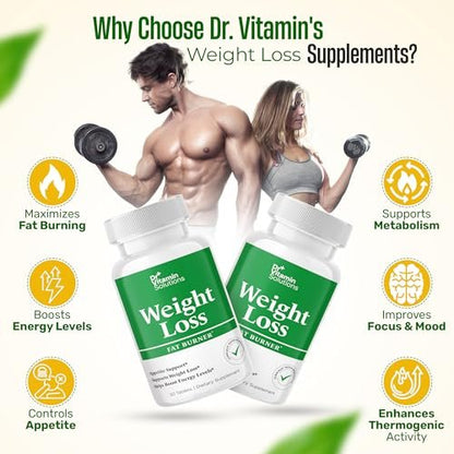 Fatburner für Frauen und Männer – Appetitzügler & Thermo-Booster mit Grüntee, Garcinia Cambogia & Chrom – 30-Tage-Vorrat, Dr Vitamin