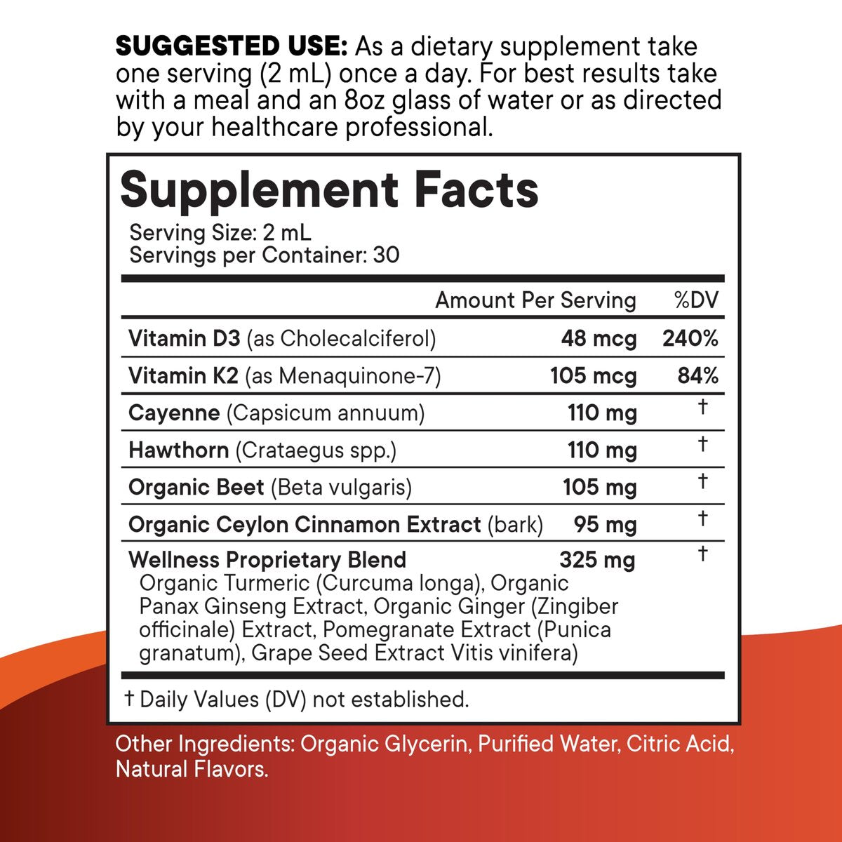 Cayenne Pfeffer Ergänzung Flüssigtropfen + Weißdornbeere, Vitamin D3 K2 Rote Bete Pulver, Ceylon Zimt, Kurkuma Curcumin, Bio Panax Ginseng - 118 ml
