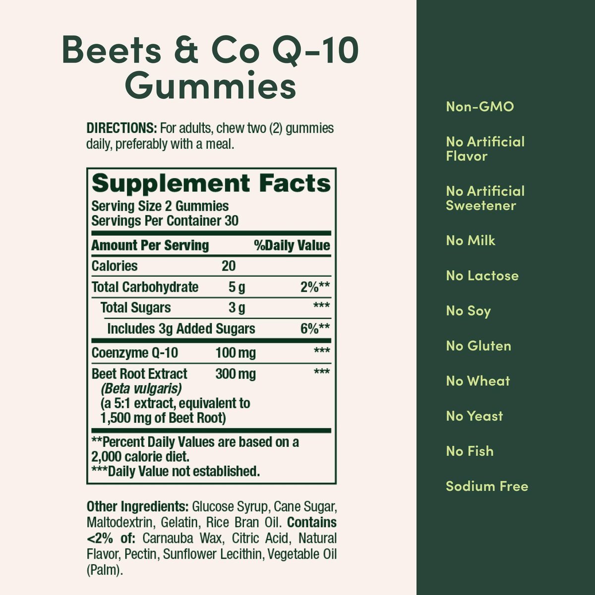 Nature's Bounty Beets & Co Q-10 Gummies für die Herzgesundheit – Coenzym Q10, Rote-Bete-Extrakt, unterstützt gesunden Kreislauf und Herzfunktion, zelluläre Energieproduktion, Himbeergeschmack, 60 Gummis