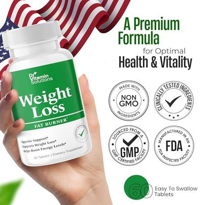 Fatburner für Frauen & Männer – Abnehmtabletten mit Grüntee-Extrakt, Chrom, Vitamin B6 – Energie-Booster, Bauchfett-Brenner & Appetitzügler – 60 Tabletten