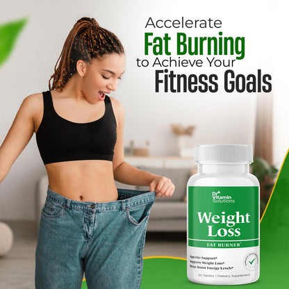 Fatburner für Frauen & Männer – Abnehmtabletten mit Grüntee-Extrakt, Chrom, Vitamin B6 – Energie-Booster, Bauchfett-Brenner & Appetitzügler – 60 Tabletten