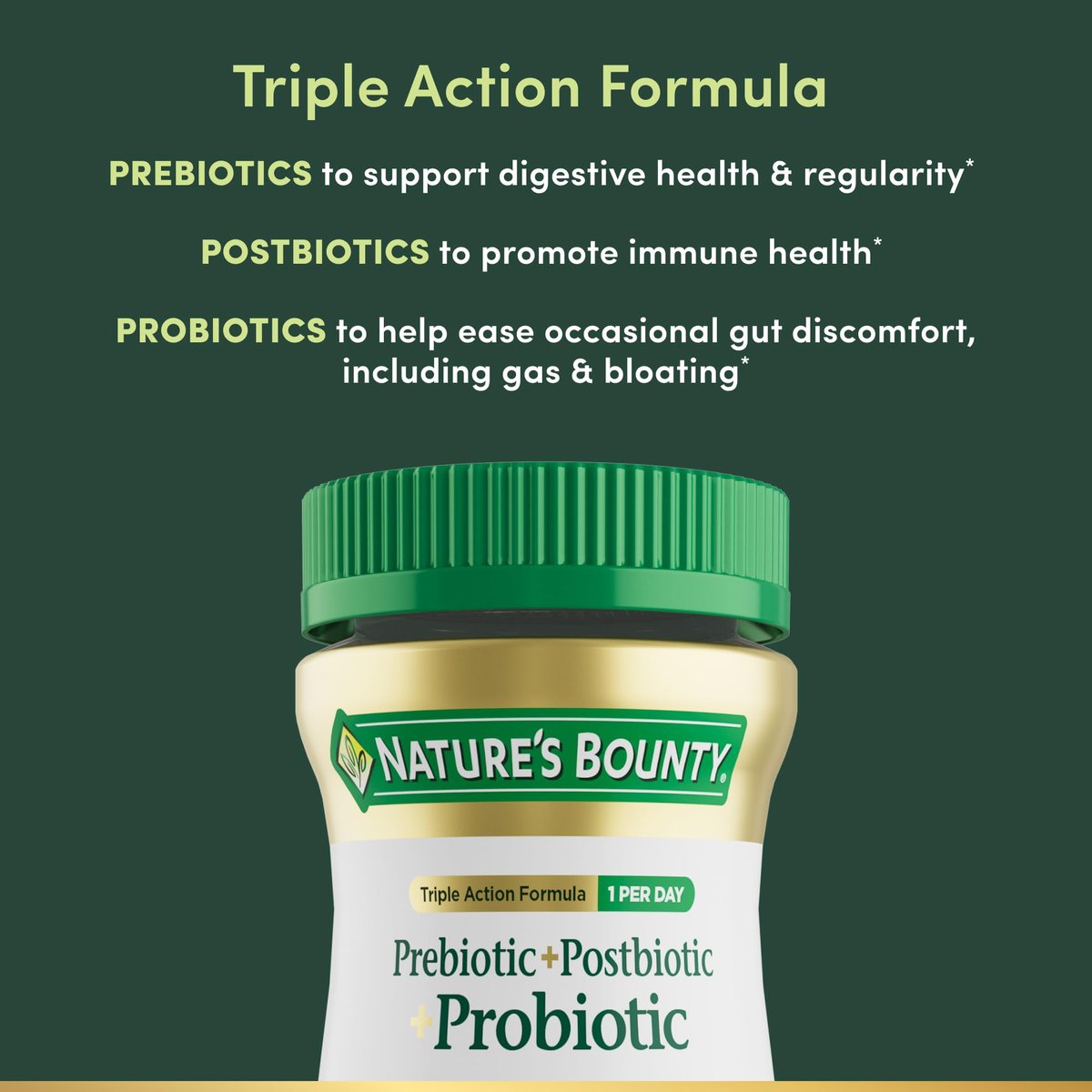 Nature’s Bounty Prä + Pro + Postbiotikum Gummis für Verdauungsgesundheit, Immununterstützung - Probiotische Gummis für Darmgesundheit, Geschmack Tropische Mango, 30 Stück