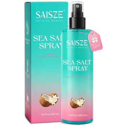SAISZE Meersalz-Spray für Frauen und Männer, Reise-Essentials, Strandurlaub-Essentials, Texturierte Beach Waves & Volumen für lockiges Haar, Kokos-Surf-Spray, Geschenke für Teenager-Mädchen, 260 ml