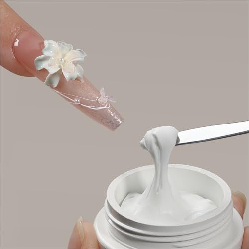 GAOY Weißes 3D-Skulpturgel für Nagelkunst, 15g festes Nagelgel, nicht klebrig, hart zum Schnitzen, Formen und Aufbauen