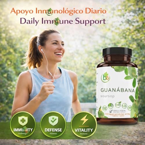 Guanabana (Soursop) 90 Kapseln – 1100 mg pro Portion – Hochwertige Mischung aus 100 % natürlichen Premium-Inhaltsstoffen, pflanzlich, biologisch angebaut