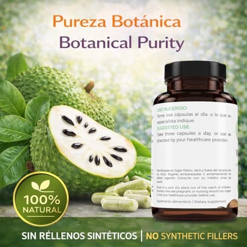 Guanabana (Soursop) 90 Kapseln – 1100 mg pro Portion – Hochwertige Mischung aus 100 % natürlichen Premium-Inhaltsstoffen, pflanzlich, biologisch angebaut