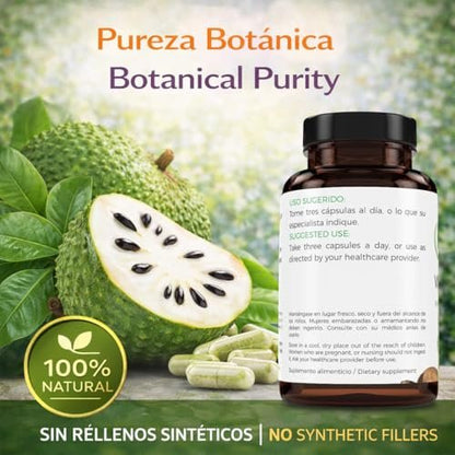 Guanabana (Soursop) 90 Kapseln – 1100 mg pro Portion – Hochwertige Mischung aus 100 % natürlichen Premium-Inhaltsstoffen, pflanzlich, biologisch angebaut