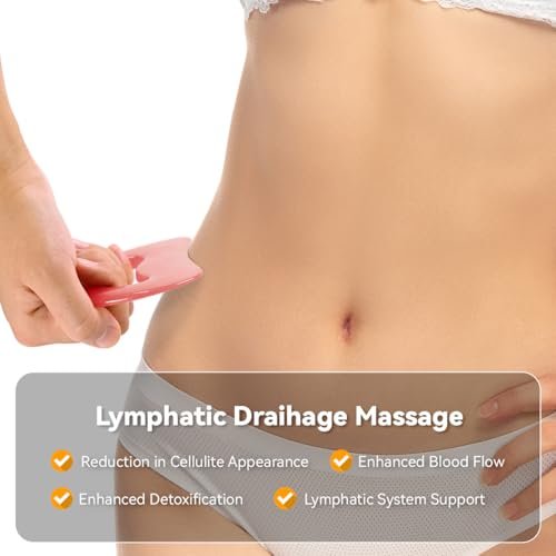 FDKJEJC Körper Gua Sha Tool – Cellulite Guasha Tool für Körper Massage (Naturharz, Pink) Lymphdrainage Gesicht, Rücken, Beine, Frauen Körperformung