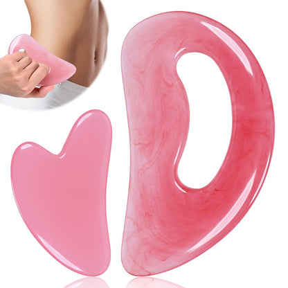 FDKJEJC Körper Gua Sha Tool – Cellulite Guasha Tool für Körper Massage (Naturharz, Pink) Lymphdrainage Gesicht, Rücken, Beine, Frauen Körperformung