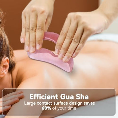 FDKJEJC Körper Gua Sha Tool – Cellulite Guasha Tool für Körper Massage (Naturharz, Pink) Lymphdrainage Gesicht, Rücken, Beine, Frauen Körperformung