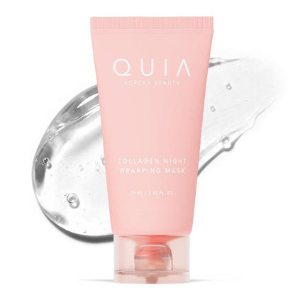 QUIA Collagen Wrapping Mask 75ml – Klinisch geprüft: +92% strafferes Hautbild – Über Nacht Glas-Haut Peeling – Koreanische Hautpflege für alle Hauttypen – Besser als Tuchmasken
