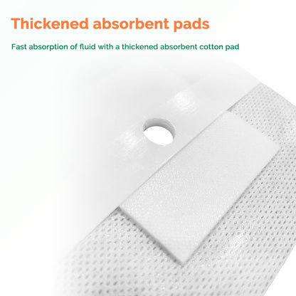 Split Drain Adhesive Bandages 4" x 4" 10 Stück – PD-Katheter-Pflaster, Foley-Tubing-Stabilisierung, G-Tube-Abdeckungen, Peritonealdialyse-Zubehör