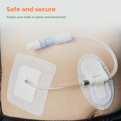 Split Drain Klebeverbände 10 x 10 cm, 20 Stück - PD-Katheter, Ernährungssonde, G-Sonden-Abdeckung, Foley-Schlauch-Stabilisierungsvorrichtung, Peritonealdialyse-Zubehör, Katheter-Pflaster