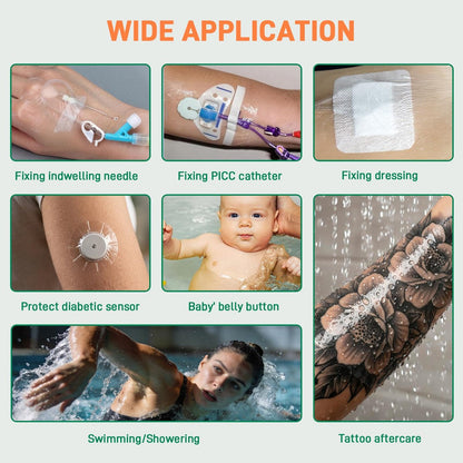 Transparente Folienverbände 6'' x 8'', 10 Stück wasserdichte, atmungsaktive Wundabdeckung, hautfreundliche Pflaster für Tattoo-Nachsorge, Schwimmen, Duschen, IV-Schutz