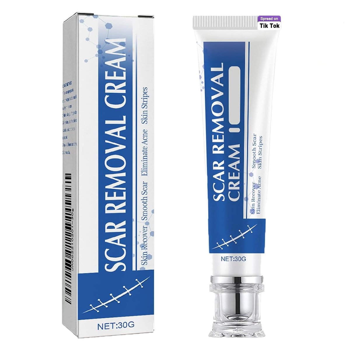 Narbencreme, Narbenentfernungscreme, Silikon-Narbengel, Narben-Silikongel, Narbengel, Narbencreme für Operationsnarben, Dehnungsstreifen und Keloid-Buckel (1 Stück)