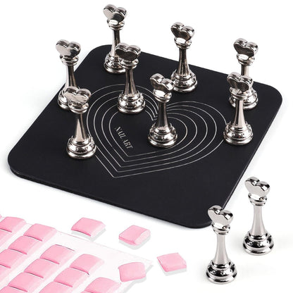 ANGNYA Nagelständer für Press-On-Nägel, Fake-Nagel-Halter zum Bemalen von Nägeln, Super magnetische Basis mit wiederverwendbarem Klebekitt für Heim-DIY-Salonbedarf