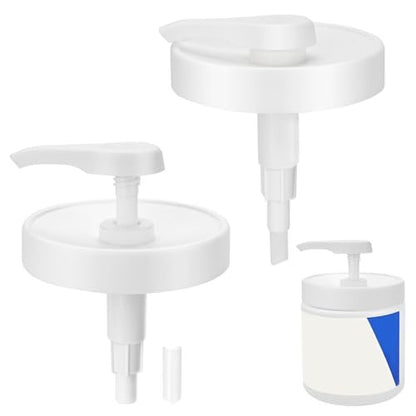 Pumpendeckel für CeraVe Feuchtigkeitscreme 19oz (2 Stück) Universeller Pumpe für 3,3 Zoll Durchmesser, Creme-Pumpenspender passend für CeraVe 16oz Gläser bei gekürztem Schlauch