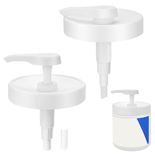 Pumpendeckel für CeraVe Feuchtigkeitscreme 19oz (2 Stück) Universeller Pumpe für 3,3 Zoll Durchmesser, Creme-Pumpenspender passend für CeraVe 16oz Gläser bei gekürztem Schlauch