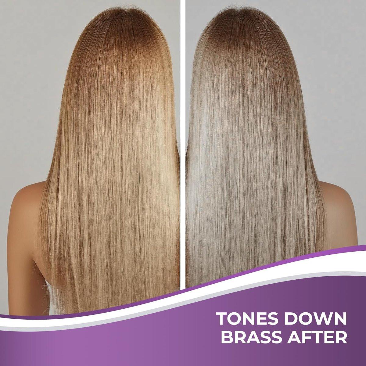 Karseell Lila Haarmaske und Arganöl Set für blondes, silbernes und graues Haar – Anti-Gelbstich Tiefenpflege für coloriertes, gebleichtes oder gesträhntes Haar, 500 ml und 50 ml