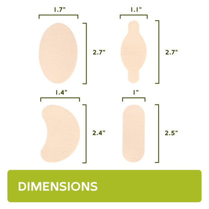 Bukihome Moleskin Pads für Füße – Blasenprävention und Druckentlastung – 11 Bögen mit 4 Formen (22 Stück, Beige)