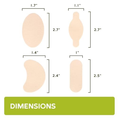 Bukihome Moleskin Pads für Füße – Blasenprävention und Druckentlastung – 11 Bögen mit 4 Formen (22 Stück, Beige)
