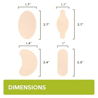 Bukihome Moleskin Pads für Füße – Blasenprävention und Druckentlastung – 11 Bögen mit 4 Formen (22 Stück, Beige)