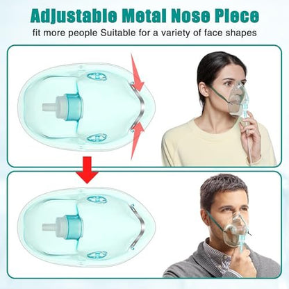 Geiserailie 2 Stück Pädiatrische Sauerstoffmaske (M) mit 2 m Schlauch und verstellbarem elastischem Band, pädiatrische verlängerte Sauerstoffmaske mit Schlauch, Atemmasken für das Gesicht