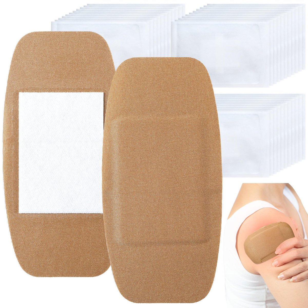 Geiserailie 40 Stück extra große flexible Pflaster 6x3 Zoll Stoffpflaster mit nicht klebendem Pad, latexfrei, schmerzfreies Entfernen für Wundversorgung und Erste Hilfe