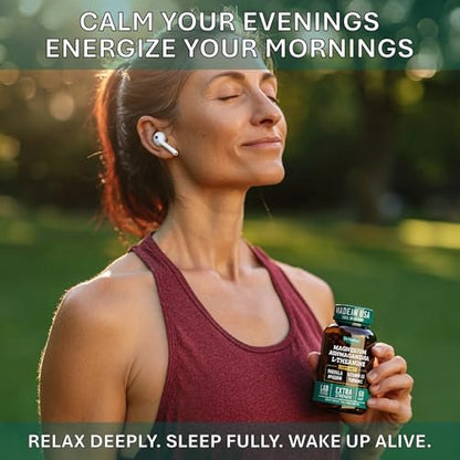 Cortisol Reducer & Adrenal Support Supplement – Natürlicher Stressabbau mit Ashwagandha KSM-66, Magnesiumglycinat & -citrat, L-Theanin, Rhodiola, Apigenin, Kurkuma & Vitamin D3 – Für Ruhe & Entspannung
