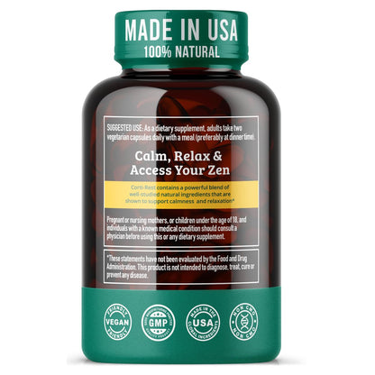 Cortisol Reducer & Adrenal Support Supplement – Natürlicher Stressabbau mit Ashwagandha KSM-66, Magnesiumglycinat & -citrat, L-Theanin, Rhodiola, Apigenin, Kurkuma & Vitamin D3 – Für Ruhe & Entspannung