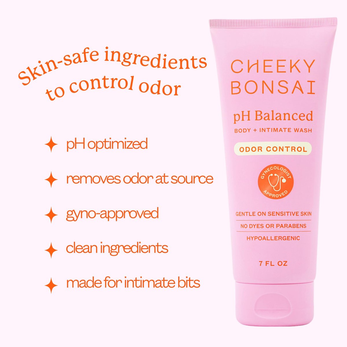Cheeky Bonsai pH-ausgeglichene Damen-Intimwaschlotion – Beseitigt Gerüche – Sanft zu empfindlicher Haut – Ohne Farbstoffe oder Parabene – Hypoallergen – Gynäkologisch empfohlen (200 ml)