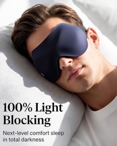 FACEMOON Schlafmaske für Männer – Leichte 3D-Konturmaske zur Lichtblockierung – Null Druck – Perfekt für Reisen, Nachtschichten, Meditation, Studentenwohnheim (Schwarz)