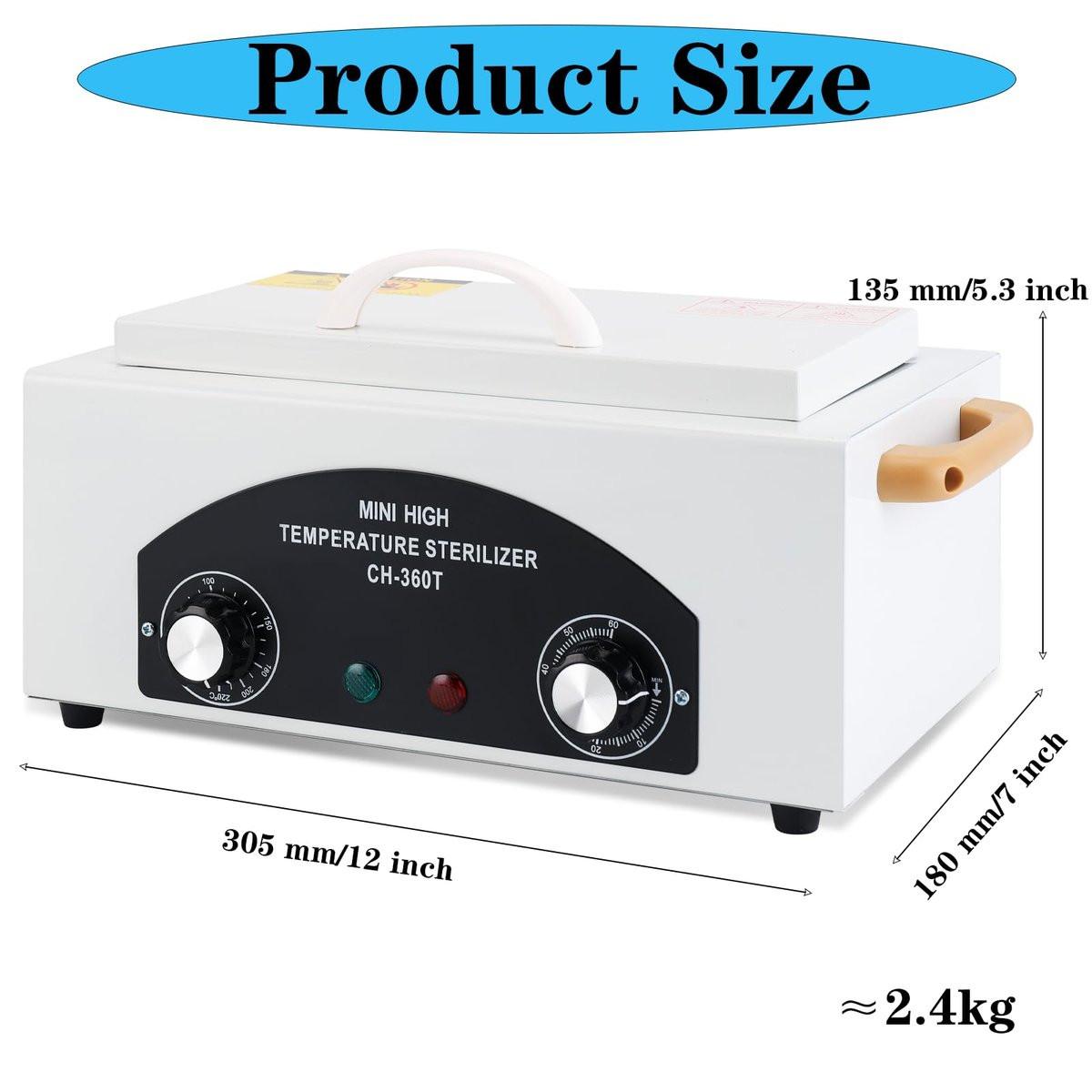 WINB Hochtemperatur-Sterilisator Autoklav-Maschine, Mini-Autoklav mit Timer 110V 300W, 1,5L Kapazität, für Dentalwerkzeuge, Nagelstudio & Friseurbedarf mit Griff