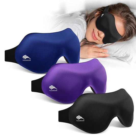 3er-Pack Schlafmasken für Seitenschläfer, Echte Verdunkelung 3D Augenmaske zum Schlafen, Null Augendruck, Wimpernfreundlich, Verstellbare Weiche Augenabdeckung für Frauen Männer, Reise Nacht Blindflug
