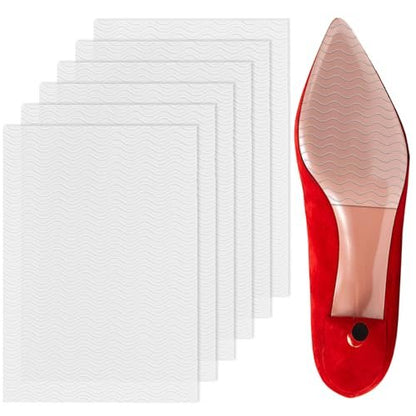 6er Pack Schuhsohlenschutz – Selbstklebende Anti-Rutsch-Pads für High Heels und Stiefel | Rutschfeste Sohlenunterlagen für Damen (15 x 10 cm, transparent)