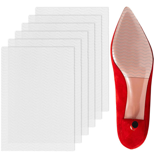 6er Pack Schuhsohlenschutz – Selbstklebende Anti-Rutsch-Pads für High Heels und Stiefel | Rutschfeste Sohlenunterlagen für Damen (15 x 10 cm, transparent)