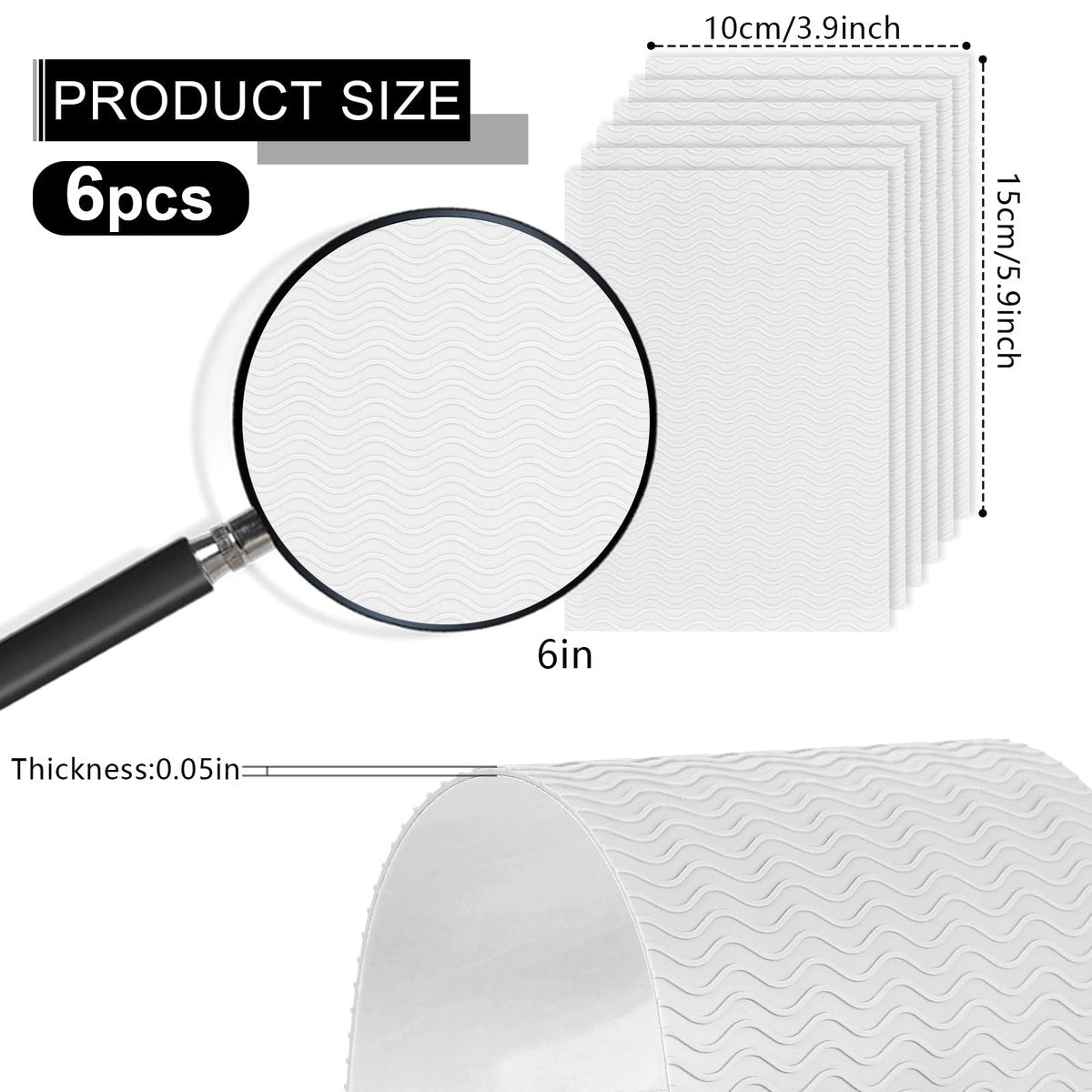 6er Pack Schuhsohlenschutz – Selbstklebende Anti-Rutsch-Pads für High Heels und Stiefel | Rutschfeste Sohlenunterlagen für Damen (15 x 10 cm, transparent)