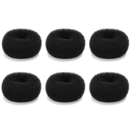 Extra kleiner Haarknotenformer für Kinder, 6 Stück Chignon Haardonut Socken-Duttform für Mädchen, Mini Haarkringelformer für kurzes und dünnes Haar (kleine Größe 2 Zoll, Schwarz)