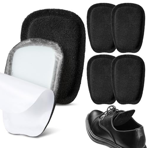 Shyyween 3 Paar Schuhzugenpolster aus weichem Wildleder, selbstklebende Einlagen für Herren und Damen, handgefertigtes elastisches Schaumstoff-Schuhpolster zur Lösung von zu weiten Schuhen (Schwarz, Größe L)