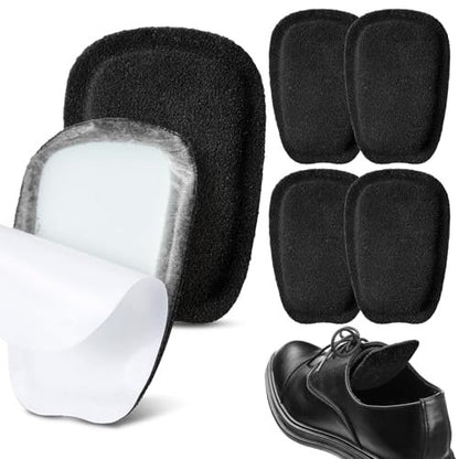 Shyyween 3 Paar Schuhzugenpolster aus weichem Wildleder, selbstklebende Einlagen für Herren und Damen, handgefertigtes elastisches Schaumstoff-Schuhpolster zur Lösung von zu weiten Schuhen (Schwarz, Größe L)