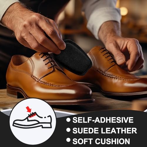 Shyyween 3 Paar Schuhzugenpolster aus weichem Wildleder, selbstklebende Einlagen für Herren und Damen, handgefertigtes elastisches Schaumstoff-Schuhpolster zur Lösung von zu weiten Schuhen (Schwarz, Größe L)