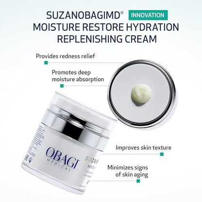SUZANOBAGIMD Moisture Restore – Medizinische Mehrschicht-Feuchtigkeitspflege gegen Rötungen, langanhaltende Hydratation + Verbesserung von Hauttextur & Festigkeit – Für alle Hauttypen – 50 ml