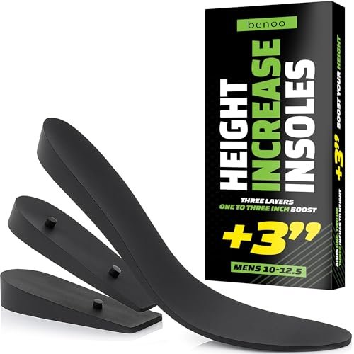 Einlegesohlen zur Körpergrößenvergrößerung für Herrenschuhe (1-3 Zoll) - Verstellbare 3-lagige Höhensohlen, die Sie sofort größer wirken lassen (Herren 7-9.5)