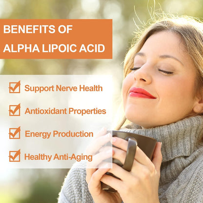 Novafun Alpha-Liponsäure 600mg Kapseln – ALA Nahrungsergänzungsmittel für Nervengesundheit, Antioxidans-Unterstützung & Zelluläre Energie, 60 Kapseln, Nicht-GVO, Glutenfrei