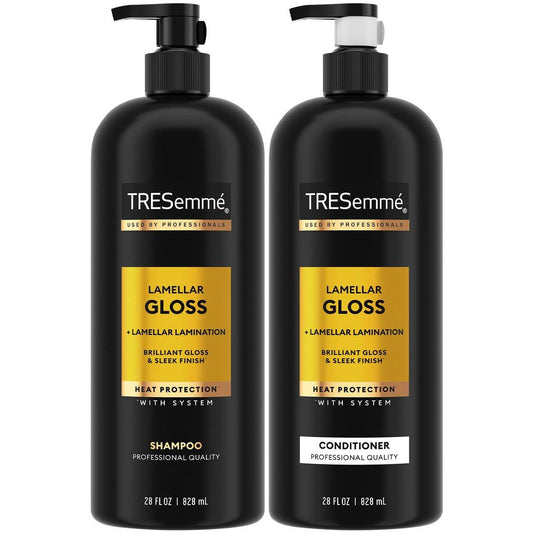 TRESemmé Lamellar Gloss Shampoo & Conditioner Set – 2 x 828 ml für glänzendes, glattes Haar & Frizz-Kontrolle